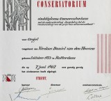 <p>Einddiploma Utrechts Conservatorium met onderscheiding, 1962</p>